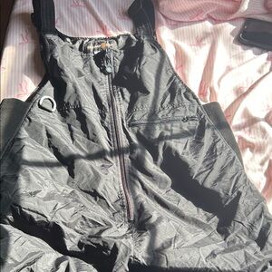 Black Overalls with Front Zipper